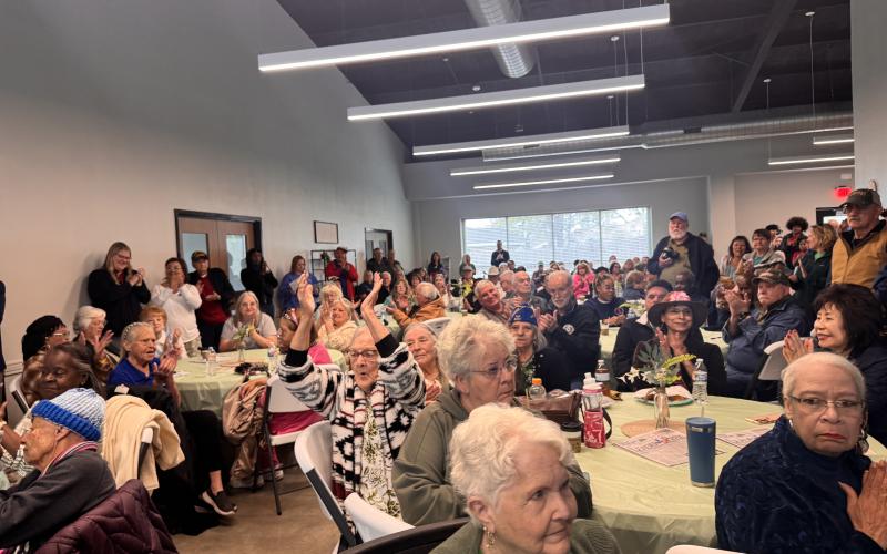 Cheers erupt during the grand opening of the new Copperas Cove Senior Center.