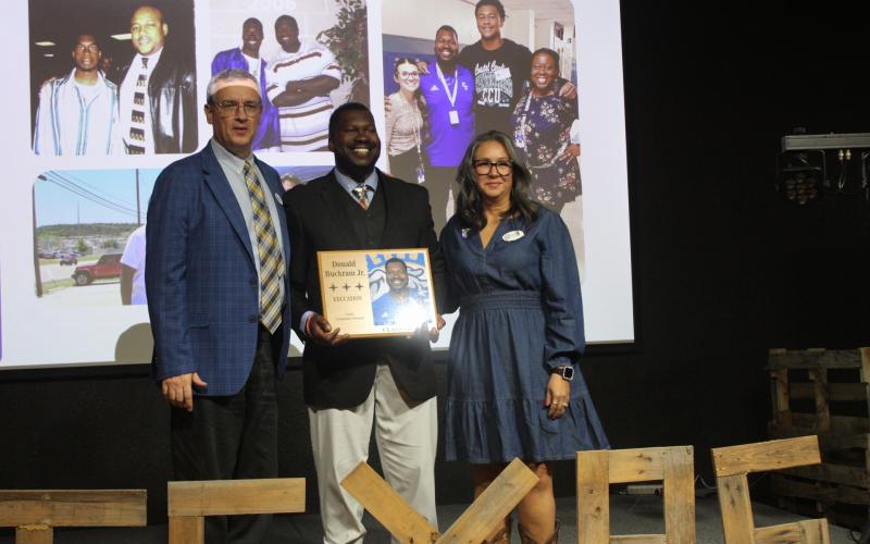 Donald Buckram Jr., CCHS class of 2006, is inducted into the Copperas Cove Education Foundation's Hall of Honor.