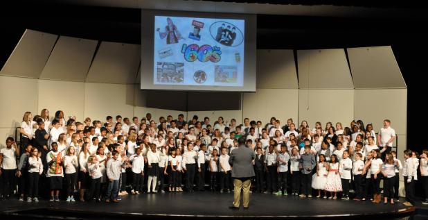CPE Decades Music Concert: Clements/Parsons Elementary 4th and 5th grade students presented forty years of music in a two hour concert in Lea Ledger Auditorium. The students are under the direction of music teachers Ivan Calzada and Tino Sanchez.