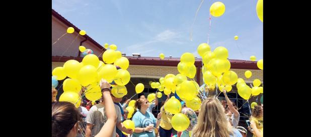 CCLP/DAVID J. HARDIN - A balloon release was the final event at the birthday party and celebration of life for Connor Hedge on Saturday at House Creek Elementary School.