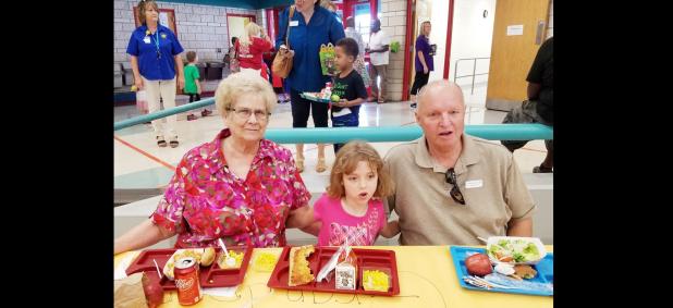 CCLP/PAMELA GRANT - Holly Trevathan attended lunch with her grandparents, Donald and Karen Kaylor, for Grandparents Day at Williams/Ledger Elementary.