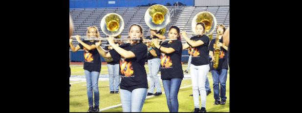 CCLP/LYNETTE SOWELL - The Pride of Cove Band and Color Guard performs its fall UIL and halftime show “Out of Darkness” publicly for the first time at Thursday night’s Spirit Spectacular at Bulldawg Stadium