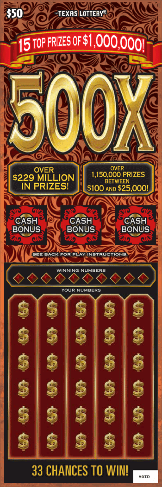 A Copperas Cove resident bought a lucky ticket in the Texas Lottery game 500X and recently claimed a $1 million prize.