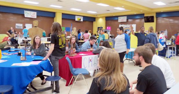 CCLP/DAVID J. HARDIN - Incoming fall freshman of Copperas Cove High School learn about the many opportunities to join a club, sports team, or other interests