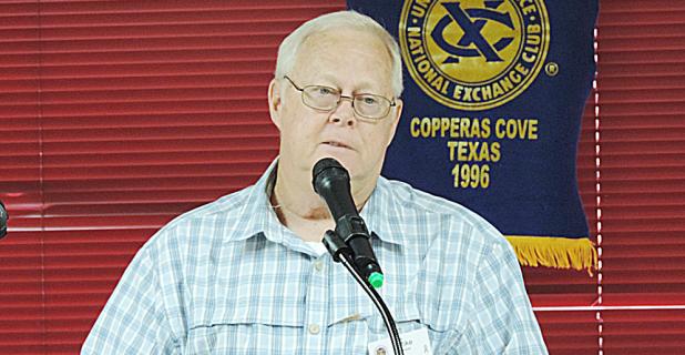 COURTESY/SUSAN AYRES - Past District Vice President Mike Blount shares the achievements of the Excel club during the May 27 meeting. The club meets the second and fourth Friday of each month in the meeting room of Lil Tex restaurant.