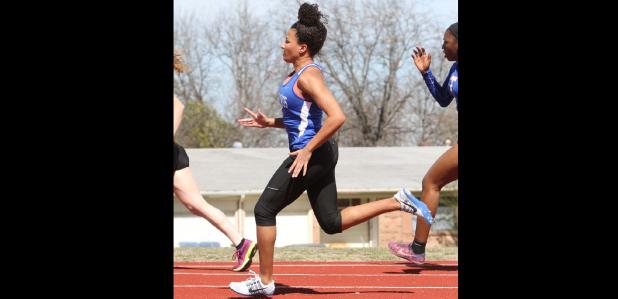 CCLP/TJ MAXWELL - Cove senior Amber Boyd competes in the 800m run at the Bulldawg relays. Boyd won gold in the 800m and 1,600m runs at the Big Red Relays on Saturday