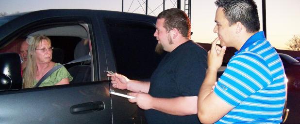 CCLP/FILE PHOTO - Billy Cotter conducts a mock traffic stop on Melba Johnson as Officer Thomas Williams looks on during the 27th session of the Citizens Police Academy. The police department is now accepting applications for the 31st session to begin on March 2.