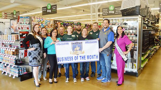CCLP/LYNETTE SOWELL - The Copperas Cove Chamber of Commerce Ambassadors present Pet Supplies Plus with the business of the month for January banner during a presentation last Wednesday.