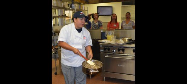CCLP/BRITTANY FHOLER - Guadalupe Bluhm de Saldivar showed participants how she cooked the side dish of herbed wild rice at the Cook Smart Holiday Cooking Class held at Central Texas College Wednesday evening.