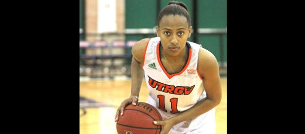 Courtesy photo/LESLEY ROBLEZ-THE RIDER - Shawnte’ Goff poses after practice last Tuesday at the Fieldhouse on the Edinburg campus. Goff is a senior and will graduate as the program record-holder in points, field goals made, defensive rebounds and games started