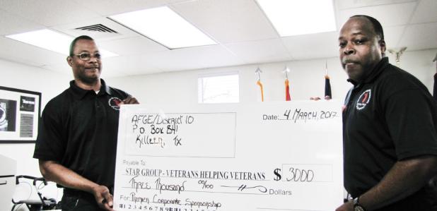 CCLP/PAMELA GRANT PCSI presented a check to Star Group – Veterans Helping Veterans at the Group’s monthly meeting on Saturday.