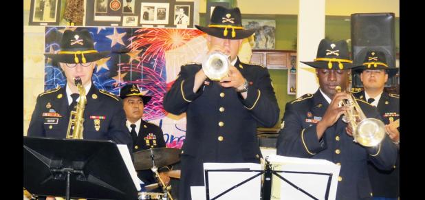 CCLP/J.S. FREDERICK - The First Cavalry Band plays tunes from the past at Saturday’s Spirit of ‘45 held at Stoney Brook Assisted Living Center
