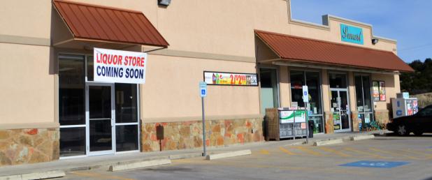 CCLP/LYNETTE SOWELL - A sign is up at the site of Smart Liquor, located at 2202 West Highway 190 Suite 200, near the Valero at the intersection of West Highway 190 and Big Divide Road.