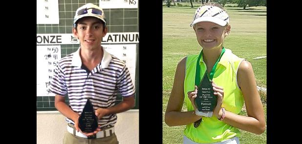 Courtesy photos - Cove senior Dustin Dean, left, and freshman Madelyn Miller each earned Beltway Junior Golf Tour’s Player of the Year award for finishing atop the tour standings in their respective divisions of the Centex Region.