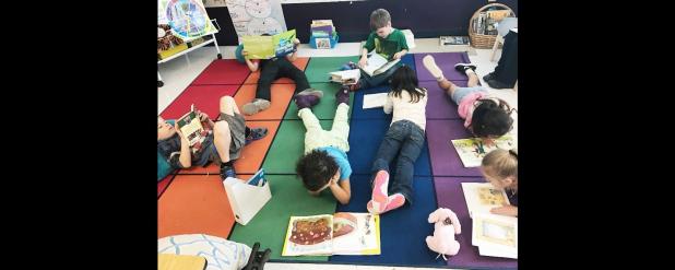 COURTESY PHOTO - House Creek Elementary students enjoy good books as part of World Reading Day as they celebrated Drop Everything and Read for 15 minutes at the end of the school day.