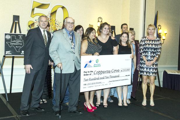 Courtesy photo  Members of the Keep Copperas Cove Beautiful board were formally awarded a $210,000 grant from the Texas Department of Transportation on Tuesday night at Keep Texas Beautiful’s 50th annual conference in San Antonio.