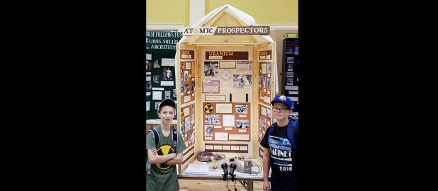 Courtesy Photo - CCJHS students Matthew Lanning and Tyler Murphy displayed their exhibit on the Uranium Rush at the National History Day contest in College Park, Maryland. The project was chosen as an Outstanding Entry from Texas.