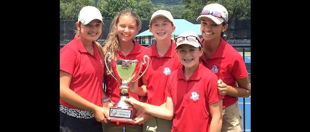 COURTESY PHOTO - Copperas Cove Junior High student Elle Fox, center, poses with her Texas/Mexico Cup teammates after the successfully defended the cup for the third time in as many attempts. Fox is currently competing in the USGA Women’s Amateur Qualifier in Carefree, Arizona.