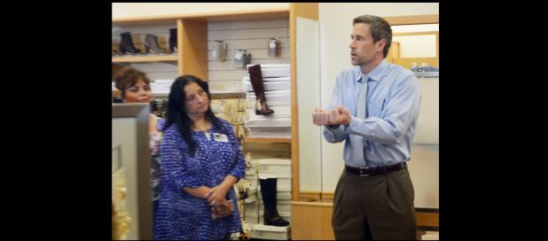 CCLP/LYNETTE SOWELL - Sean Corrigan, president and CEO of the Copperas Cove Chamber of Commerce, says a few words at Tuesday evening’s Surge, held at Cato’s Fashions.