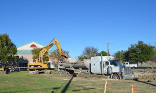 CCLP/LYNETTE SOWELL - Site preparation work began this week for the future information systems building for the City of Copperas Cove. The site work will take several weeks, after which the new building will be installed at the lot.