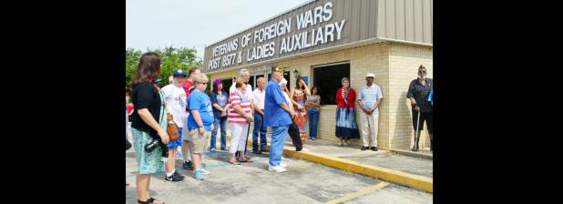 CCLP/LYNETTE SOWELL - A crowd gathered at the VFW Post 8577 for Monday’s Independence Day bell ringing and ceremony at the post. After the ceremony, the post hosted a barbecue lunch along with raffle prizes.