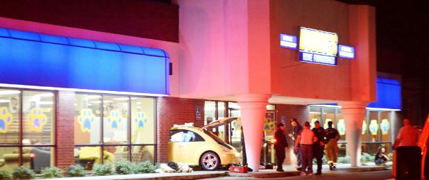 CCLP/LYNETTE SOWELL - The driver of a Volkswagen Beetle crashed the vehicle through the front entrance and windows at Buddy’s Home Furnishings shortly before 9 p.m. Sunday night. The store is located at 309 E. Business 190. According to Sgt. Martin Ruiz with the Copperas Cove Police Department, the driver lost control of the vehicle after possibly having a medical emergency and could not stop before striking the building. No one was injured.