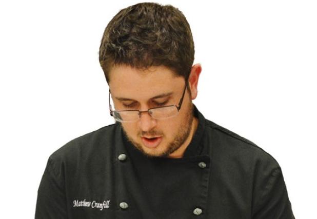 CCHS alum and executive chef Matt Cranfill juliennes some peppers in the Shilo Inn kitchen. Cranfill recently won the title of Top Chef at the Flavors of Central Texas.