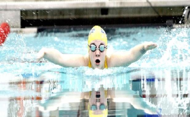 Copperas Cove freshman Olivia Garcia competes in the 200-yard individual medley during the Killeen ISD Mary Jobe Christmas Classic swim meet Saturday at the Clements Boys and Girls Club.