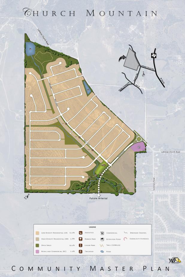 Church Mountain is a proposed future housing development that would be located along Lutheran Church Road and West of Summers Road in Copperas Cove.