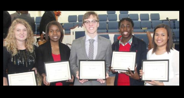 Copperas Cove High School Senior Mikayla Miller (far left) was awarded one of five $1,000 scholarships given by the Martin Luther King, Jr. Celebratory Committee on Monday. Other winners were from Killeen and Temple ISDs.