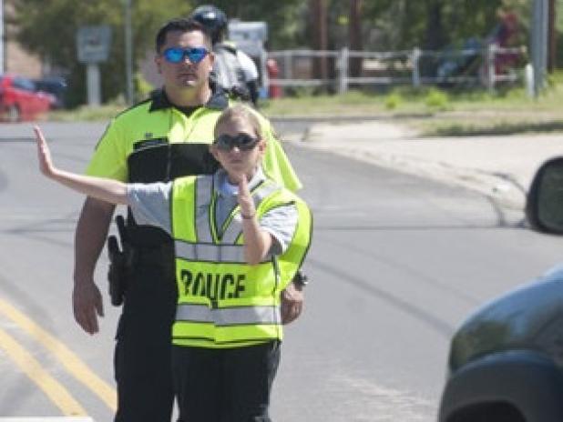 Ceara Bouren directs traffic during last years Copperas Cove Police Department’s Explorers Program.