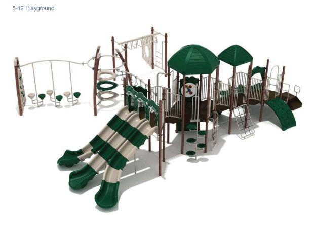 A rendering of one of the new playscapes to be installed at City Park. 