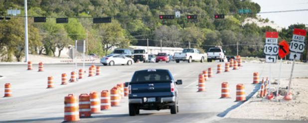 Highway 190 and FM 2657 intersection changing as the Highway 190 bypass progress continues.