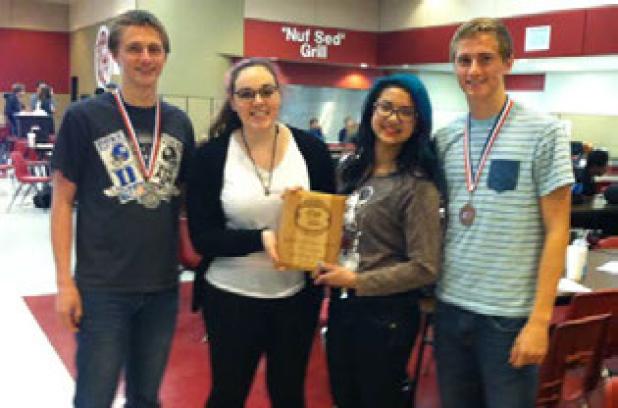 CCHS Seniors Ross Alexander, Talia Lassiter, Arianna Chaco, and Bryce Alexander captured 1st place overall in the UIL Spelling Contest in Belton.