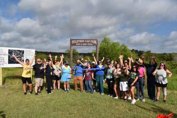 After a ribbon cutting ceremony, the Ogletree Gap Park hike and bike trails are officially open.
