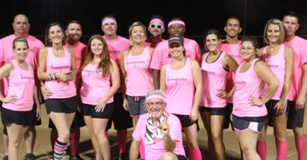 The North Pointe kickball team poses for a photo after defeating the Free Ballers in the Copperas Cove city league kickball championships Sunday at Copperas Cove City Park. Northpointe went undefeated this season wih just two ties on their way to winning the crown.