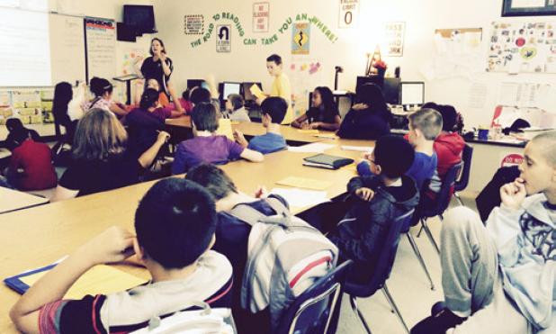 S. C. Lee Junior High School English/Language Arts/Reading Teacher Pamela Knutson spent the last Saturday of the semester tutoring the students for semester exams in an effort to boost test scores