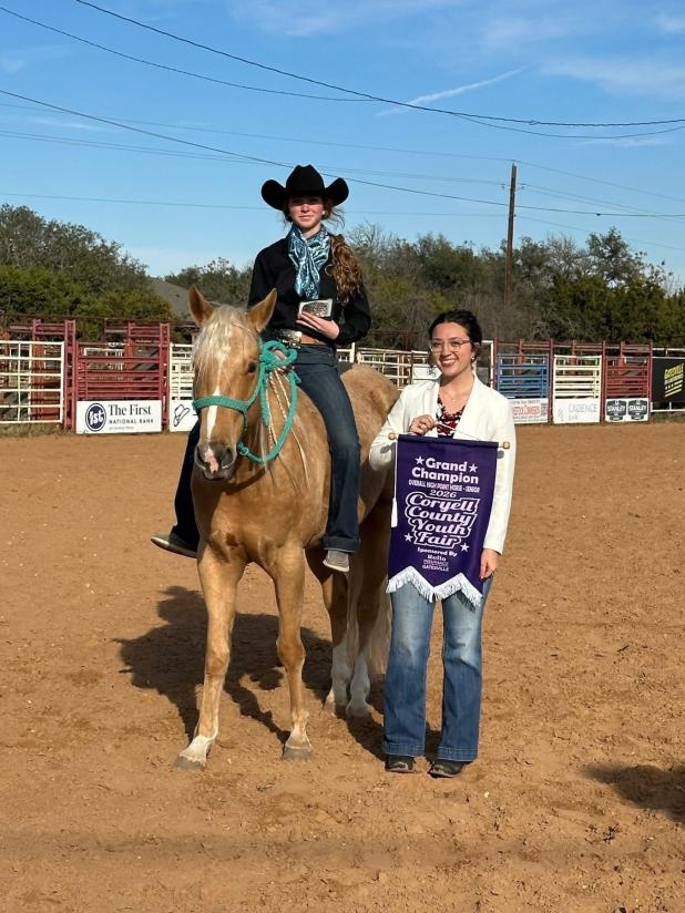 Ava Hagan earned a buckle and received multiple top finishes, 3rd Place – Senior Trail; 2nd Place – Senior Western Pleasure; 2nd Place – Senior Showmanship; 1st Place – Senior Horsemanship; and Overall Grand Champion at the 66th annual Coryell County Youth Fair. The fair wraps up with a premium auction which starts at 4 p.m. on Jan. 17 at the Gatesville Civic Center. It is open to the public.