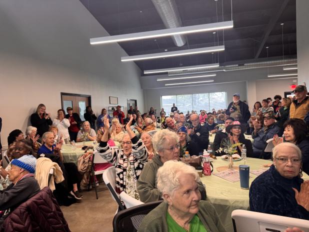 Cheers erupt during the grand opening of the new Copperas Cove Senior Center. 