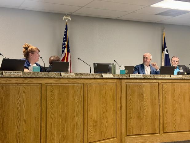 Rita Hogan, place 2 on the Copperas Cove city council, shares her ideas for cuts to the budget during the council's Aug. 4 meeting.