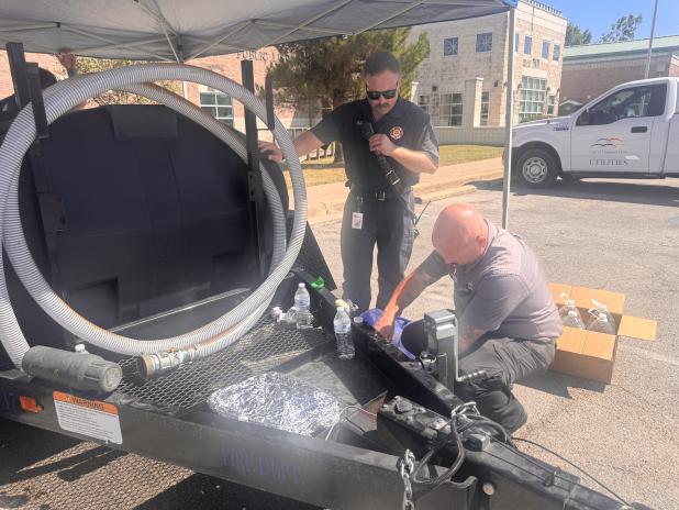Water filling stations were set up in the parking lot of the Copperas Cove Library in August during the water main break emergency that led to a loss of water for the majority of the City of Copperas Cove.