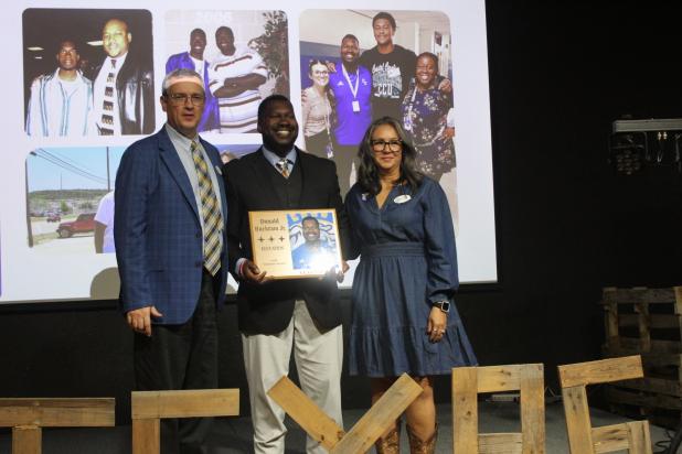 Donald Buckram Jr., CCHS class of 2006, is inducted into the Copperas Cove Education Foundation's Hall of Honor.
