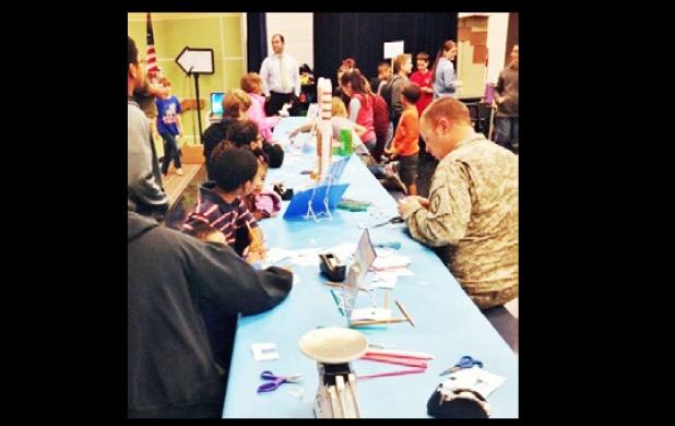 House Creek Elementary Rocket Launch Club members designed a very simple straw rocket lab for students and family members to design, build and launch their own rockets at the school’s math and science night.