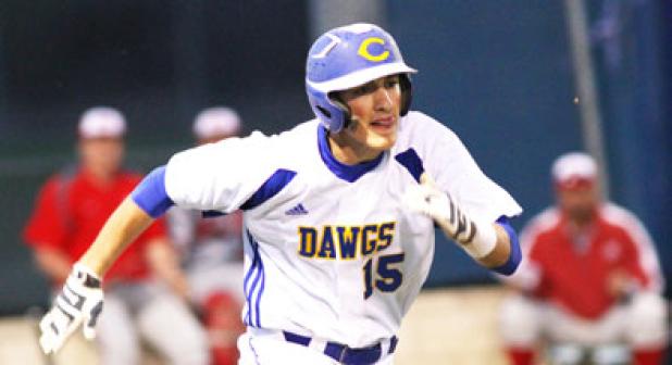 Copperas Cove senior Kyle Winstead charges towards first during their loss to Belton Friday in Copperas Cove. The Bulldawgs (9-5-1, 2-2) will travel to Ellison tonight to take on the Eagles.