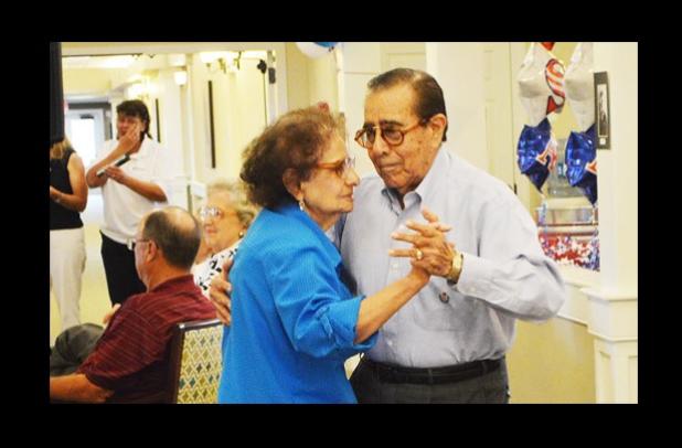 Frances and John Juarez cut the rug during the big band music at the Spirit of ‘45 celebration.