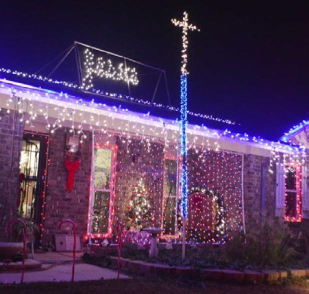 Christian Mulvey’s Little Street home is ablaze with lights, coordinated by a computer program and set to music.