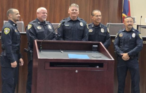 Copperas Cove Police Department welcomes Officer Travis Buehler following the Police Academy Graduation Ceremony at Central Texas College.