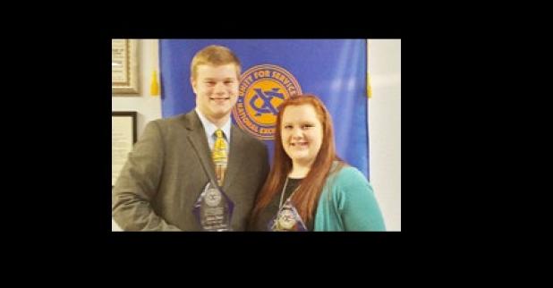 Allen Dees and Kaitlynn Blalock were selected by the morning club as the Youth of the year.