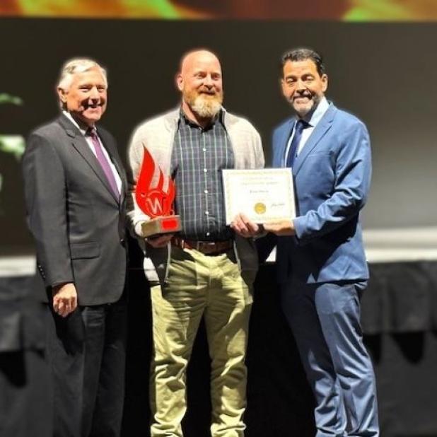 Ross Davis receives the Workforce Solutions of Central Texas Workforce Achievement Award.