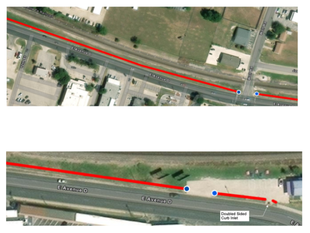 The future Avenue D sidewalk project includes approximately 4,700 linear feet of 5-foot-wide sidewalk, 26 ADA-compliant pedestrian ramps, a pedestrian crossing, multiple sidewalk drainage bridges, and safety lighting along existing electric poles.